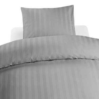 Bäddset 2-Dels Set Hotellsatin Ljusgrå